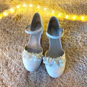 kids white 1 inch heels. USED
